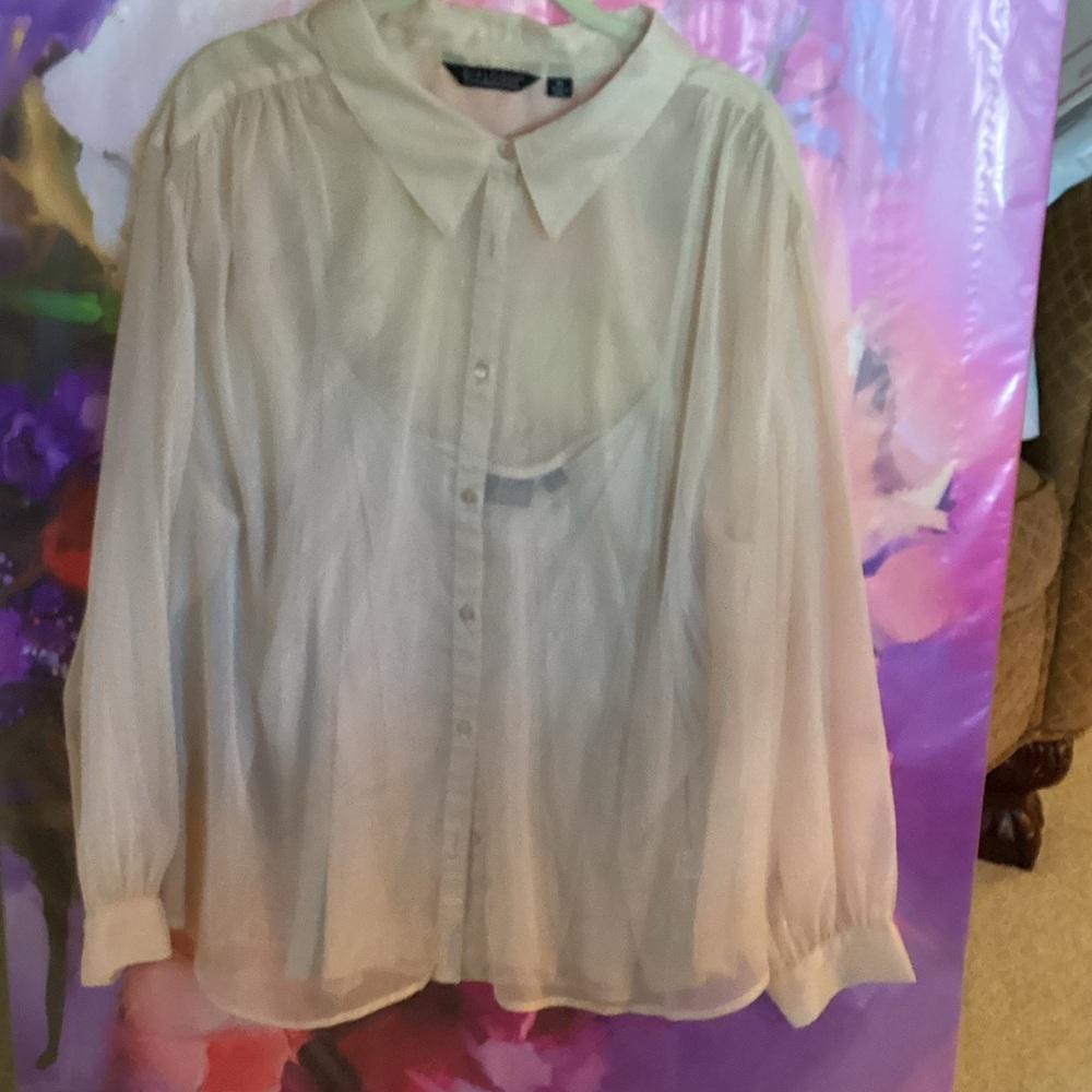 Dialogue Shimmering Cream Blouse